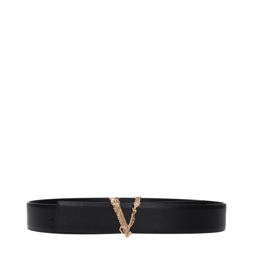 Versace Black Leather Regular Women's Belt - Picture 1 of 1